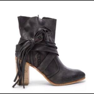 Free People 7 Wonders Leather Wrap Fringe Boots